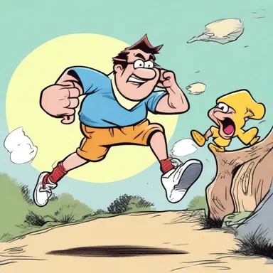 In the cartoon series, the mischievous character always runs roughshod over his friends with his crazy ideas.