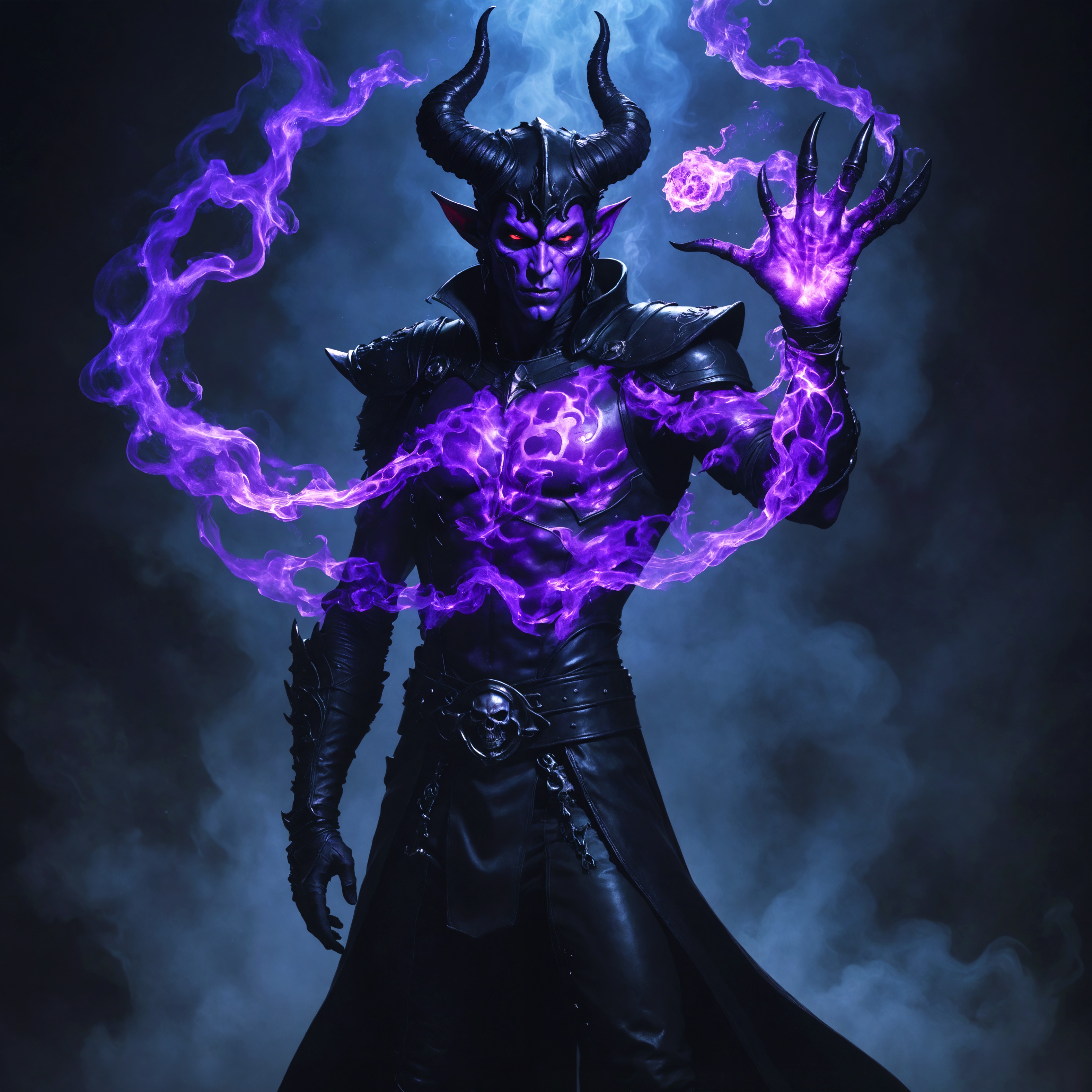 Epic Tiefling Warlock Art: Mastery of Arcane Power