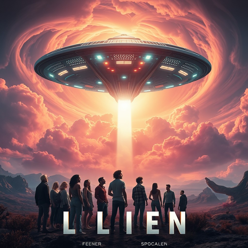 Cinematic Alien Encounter: The Ultimate Sci-Fi Movie Poster Design