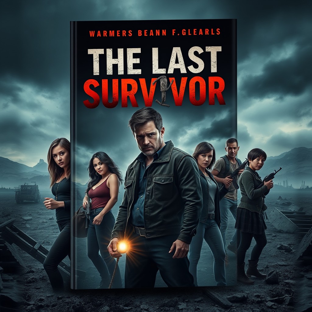 A gripping book cover for a suspenseful drama titled 'The Last Survivor'