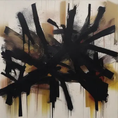 The artist expressed his frustration and orneriness through the use of dark, chaotic strokes in his painting.