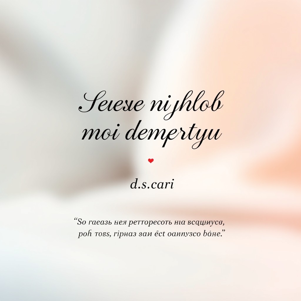 A romantic book cover with a minimalist design featuring a soft, blurred background of gentle pastel colors, creating a serene atmosphere