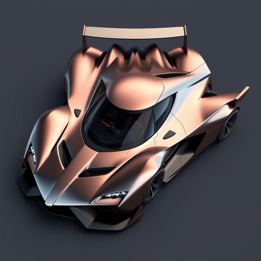 A stunning supercar designed with the sleek aerodynamic characteristics of a combat aircraft, seamlessly integrating elements of a high-speed racing car and a luxurious sports vehicle