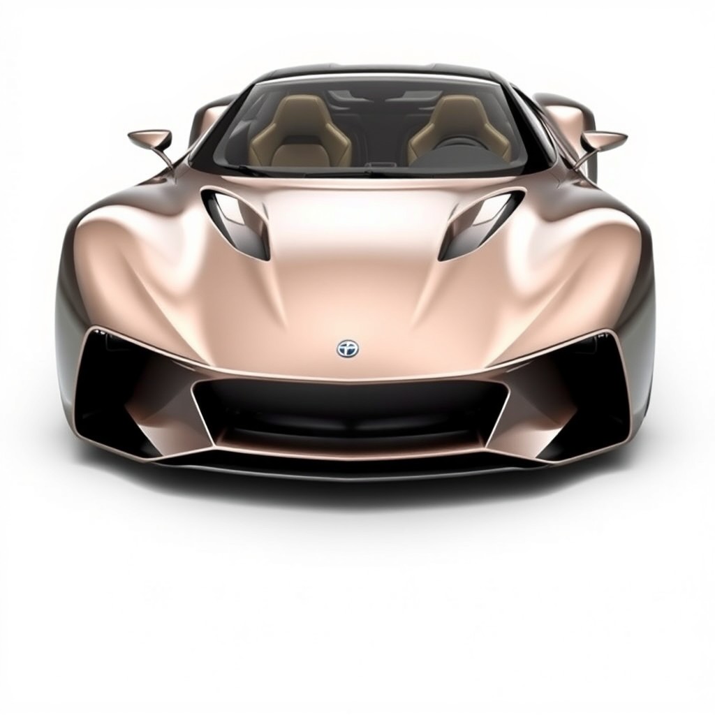 An ultra-luxurious supercar that embodies both elegance and sportiness, featuring a sleek and clean design reminiscent of a high-performance race car and a sophisticated luxury vehicle
