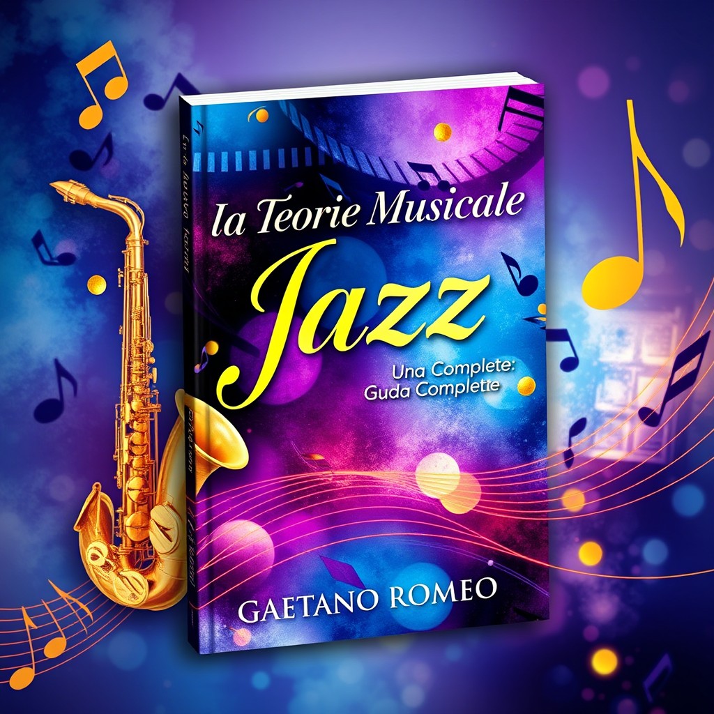 A dreamy book cover design for a jazz music theory guide