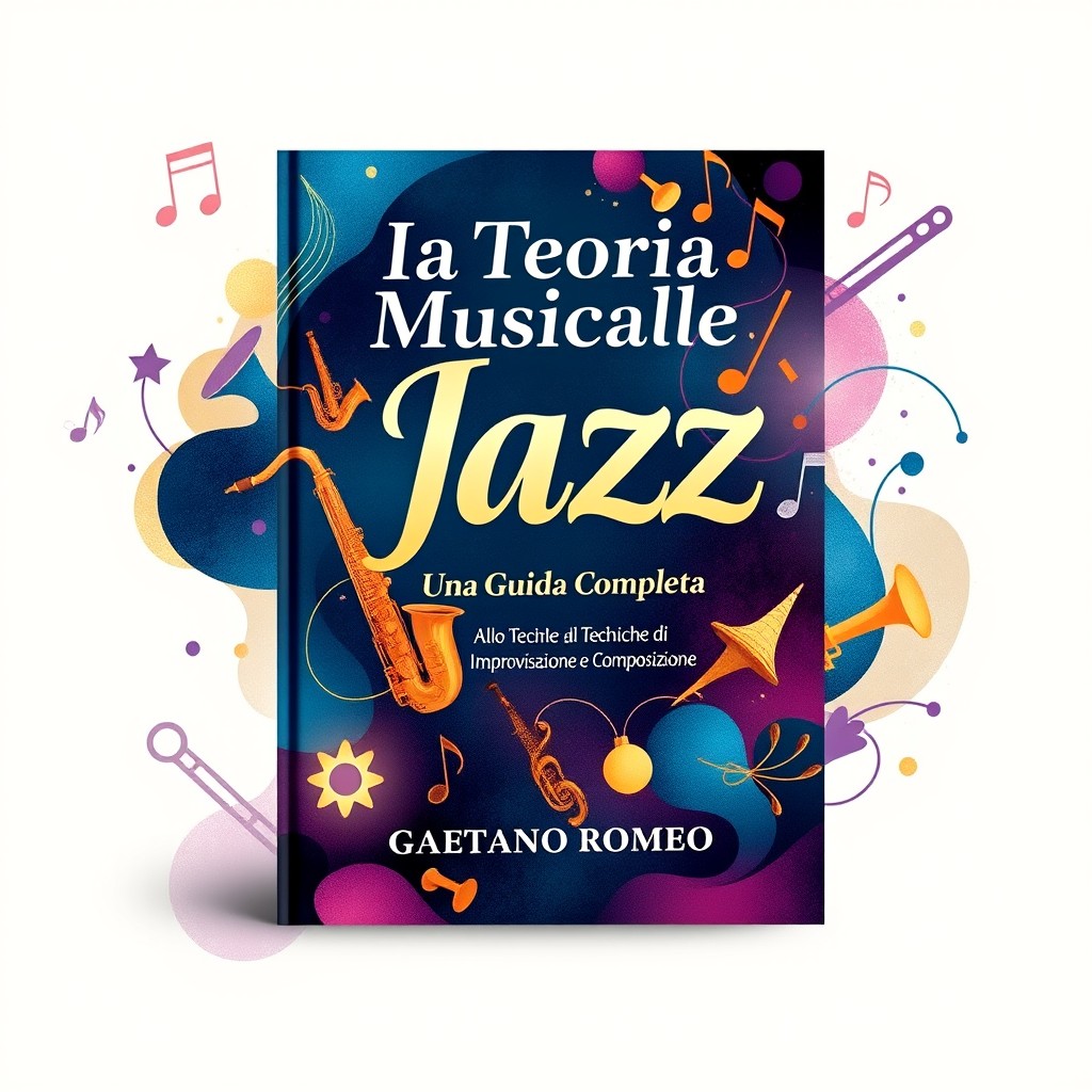 A dreamy book cover design for a jazz music theory guide