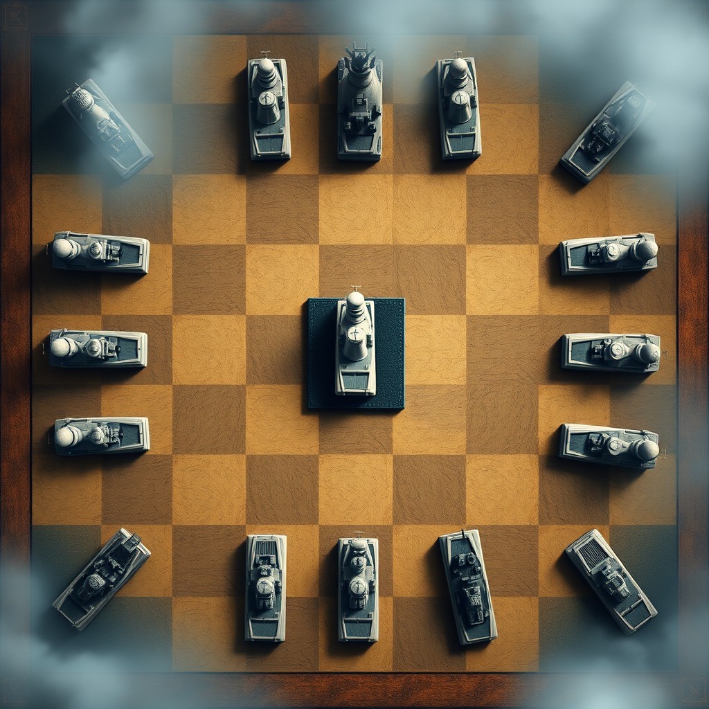 A game map inspired by 'Modern Warships', designed as a chessboard