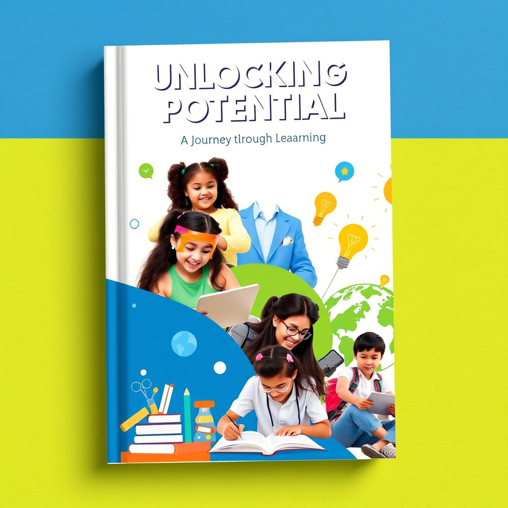 A motivational and visually appealing book cover for an educational book, featuring a bright and engaging design