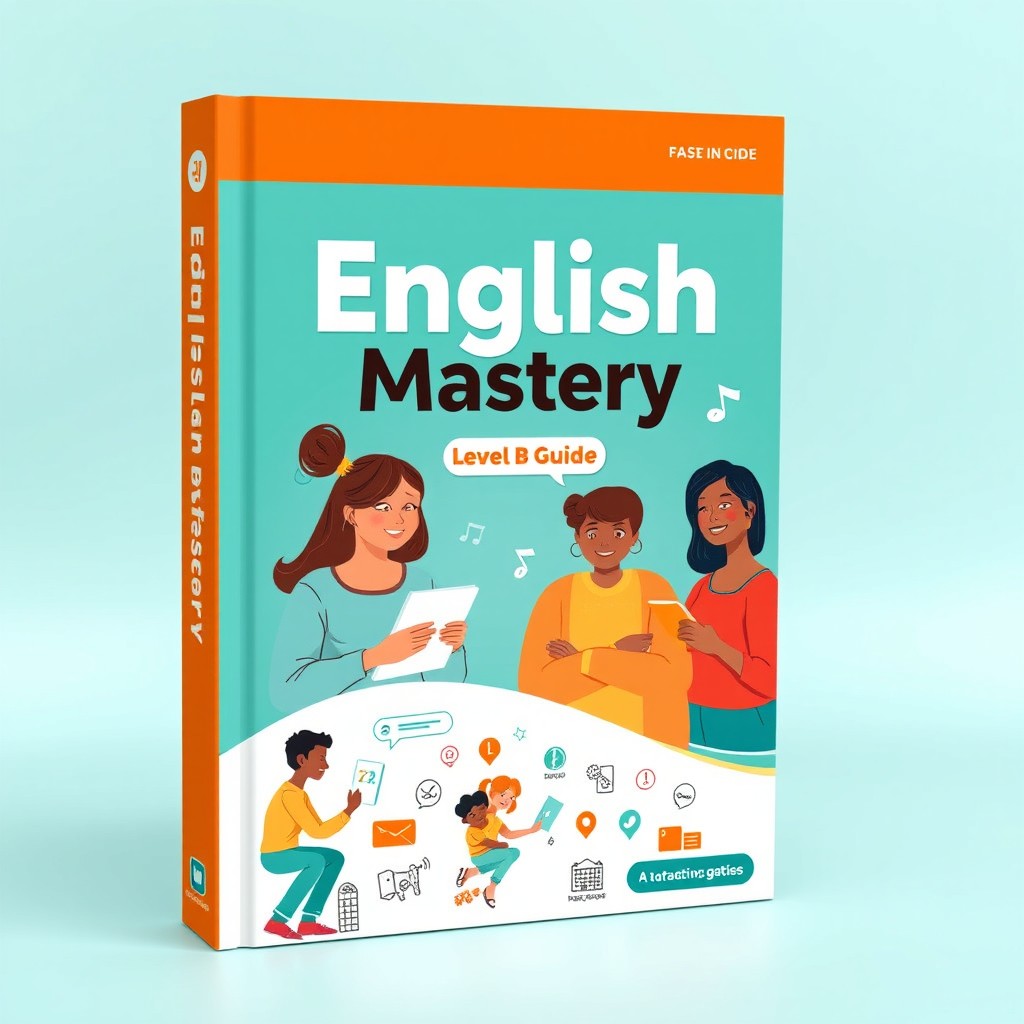 A vibrant and inviting book cover designed for a B1 level English language learning book