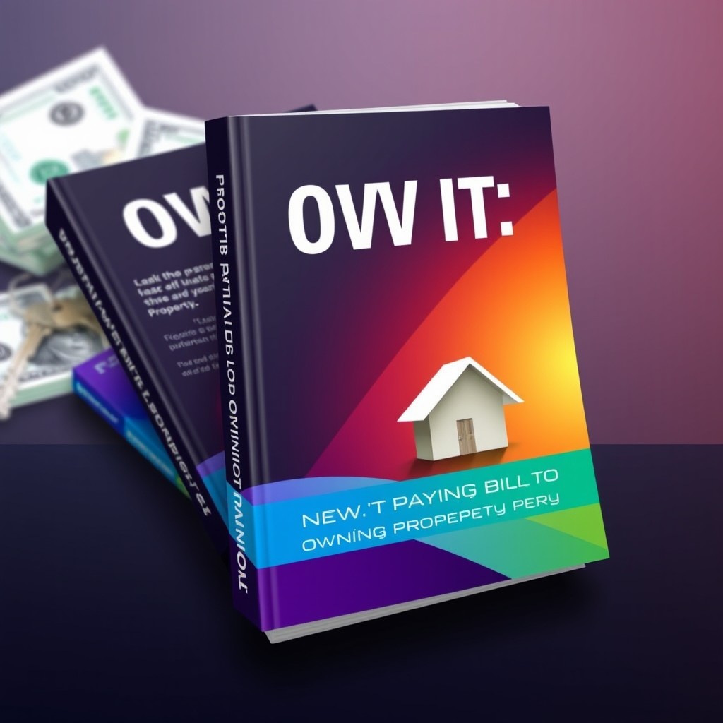 A modern and eye-catching book cover design featuring the title 'Own It: From Paying Bills to Owning Property' prominently displayed