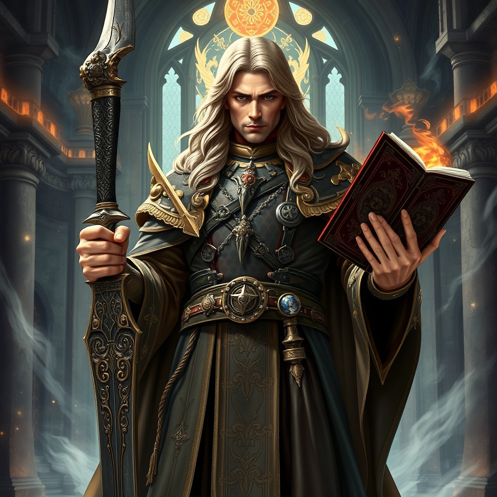 A powerful and immortal grand duke, depicted in a grand medieval castle setting
