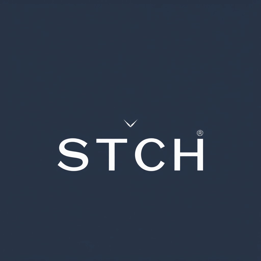 A refined logo design for a brand named 'STcH' that embodies a fusion of tailoring craftsmanship and modern technology