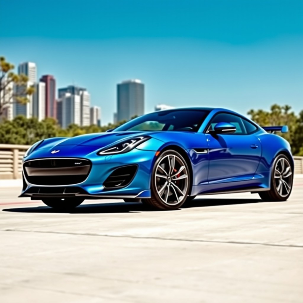 A sleek, modern 2-door coupe with an aerodynamic design, positioned at a 3/4 angle for dramatic effect