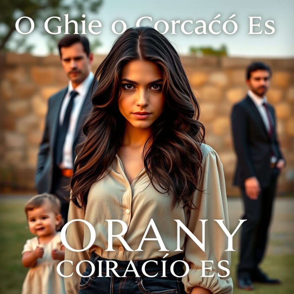 A captivating book cover featuring a young woman in the foreground, with long, wavy dark brown hair cascading softly over her shoulders