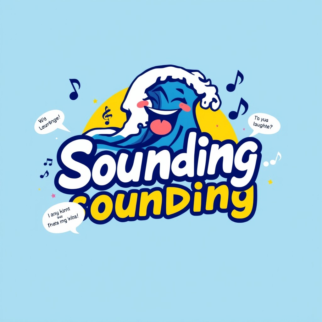 A humorous t-shirt logo that creatively represents the concept of 'sounding'