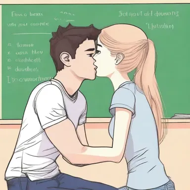She mindlessly daydreamed about her crush during class.