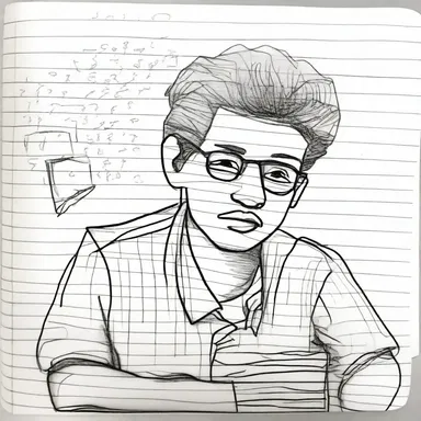 Lost in thought, he mindlessly doodled on his notebook during a boring lecture.