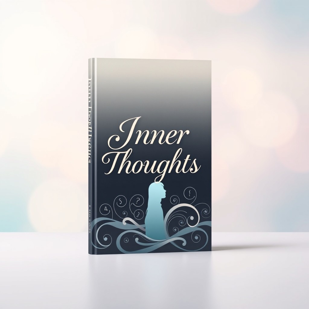 A visually striking book cover design featuring the title 'Inner Thoughts' elegantly displayed in an artistic font