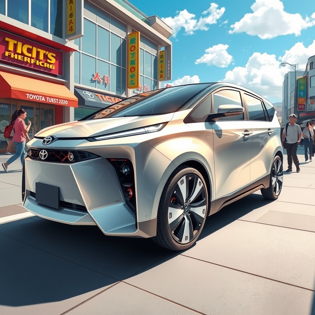 A stunning and detailed illustration of a Toyota Staou 2200, showcasing its sleek design and innovative features