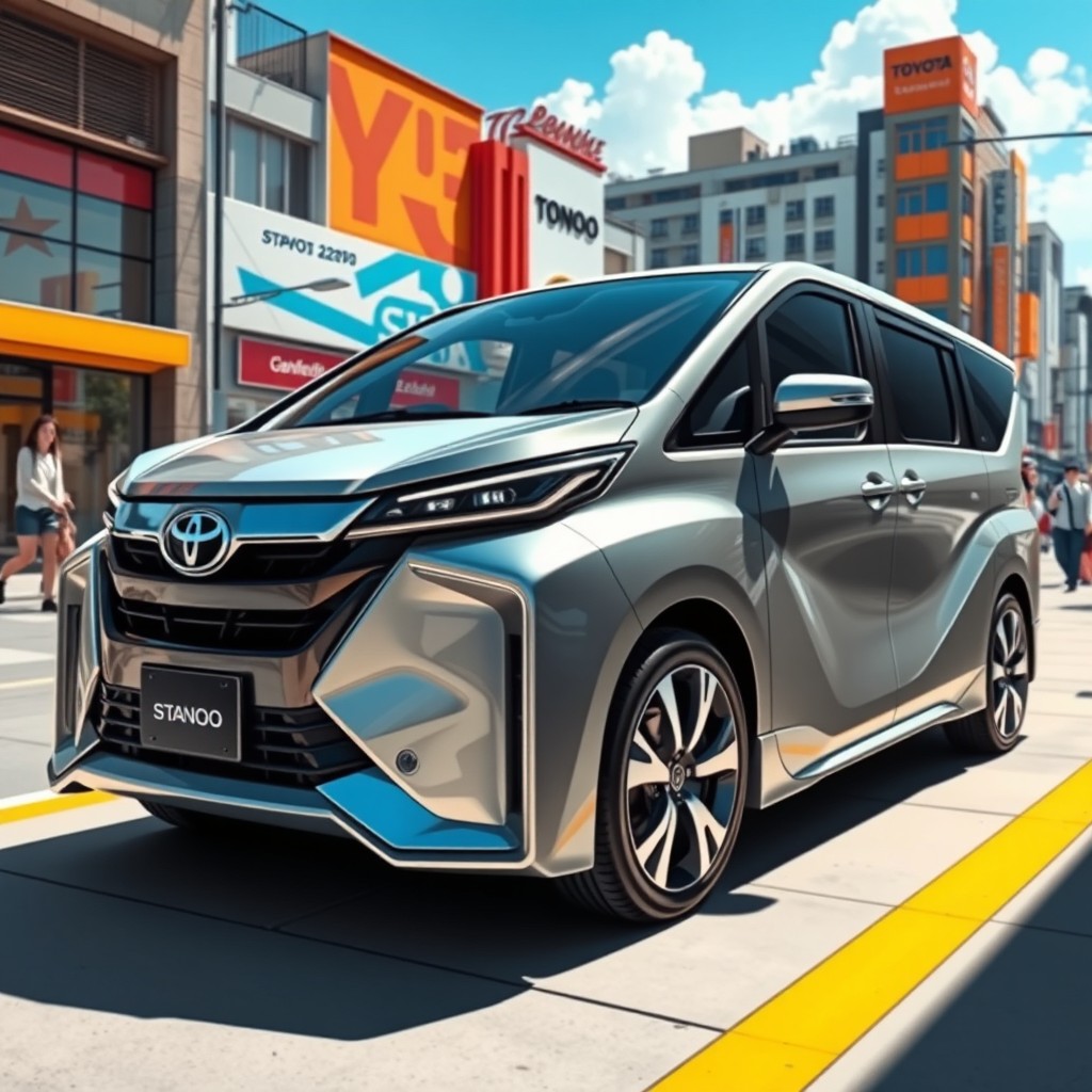 A stunning and detailed illustration of a Toyota Staou 2200, showcasing its sleek design and innovative features