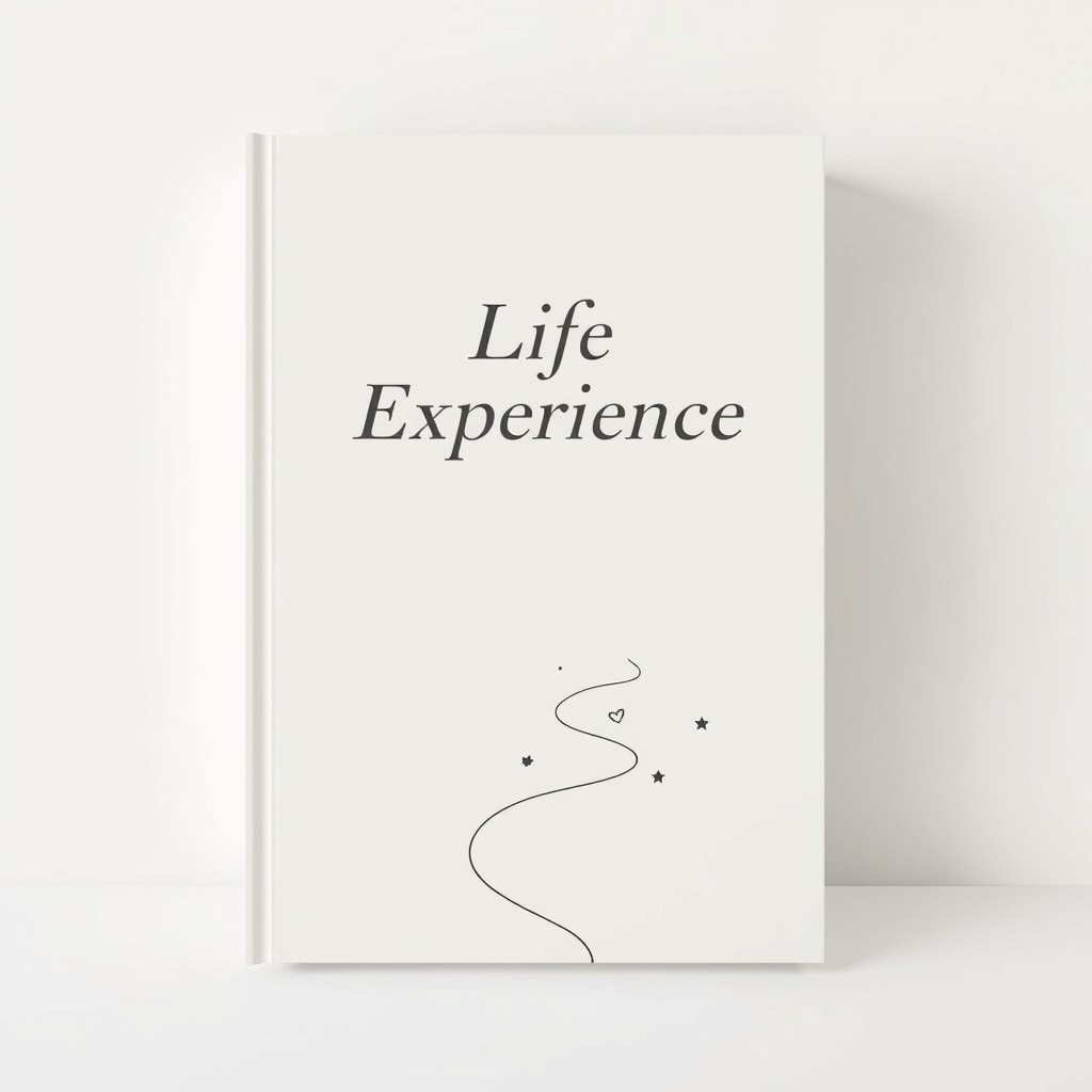 A minimalistic book cover design for a book titled "Life Experience"