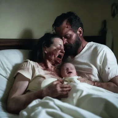 The horror movie portrayed a terrifying scenario where during a couple's childbirth, the husband experiences a disturbing form of couvade.