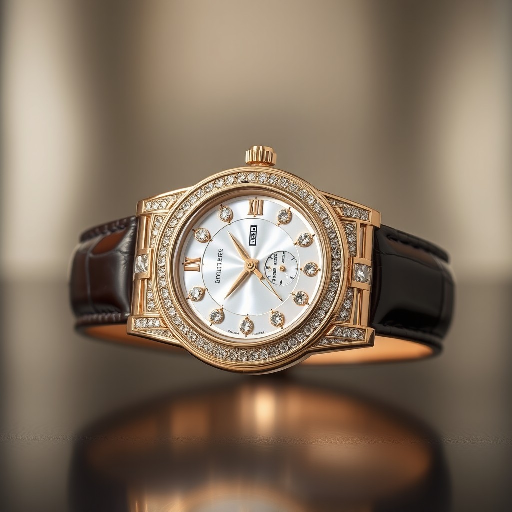 An exquisite luxury watch, showcasing its intricate and opulent design