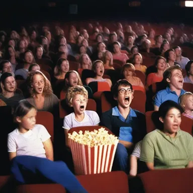 The movie theater was filled with the sound of popcorn crunching as the audience settled in to watch a fresh-cut thriller.