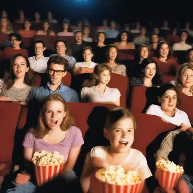 The movie theater was filled with the sound of popcorn crunching as the audience settled in to watch a fresh-cut thriller.