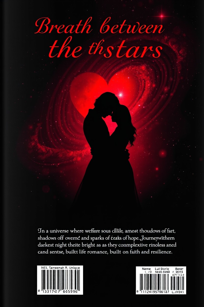 A captivating book cover for 'Breath between the stars' by Tameemah 