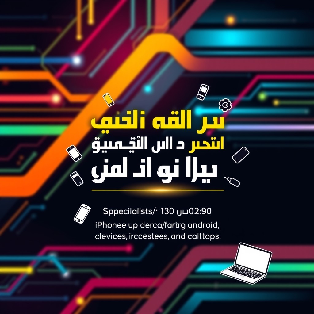 An attractive and modern design for a mobile phone repair shop advertisement