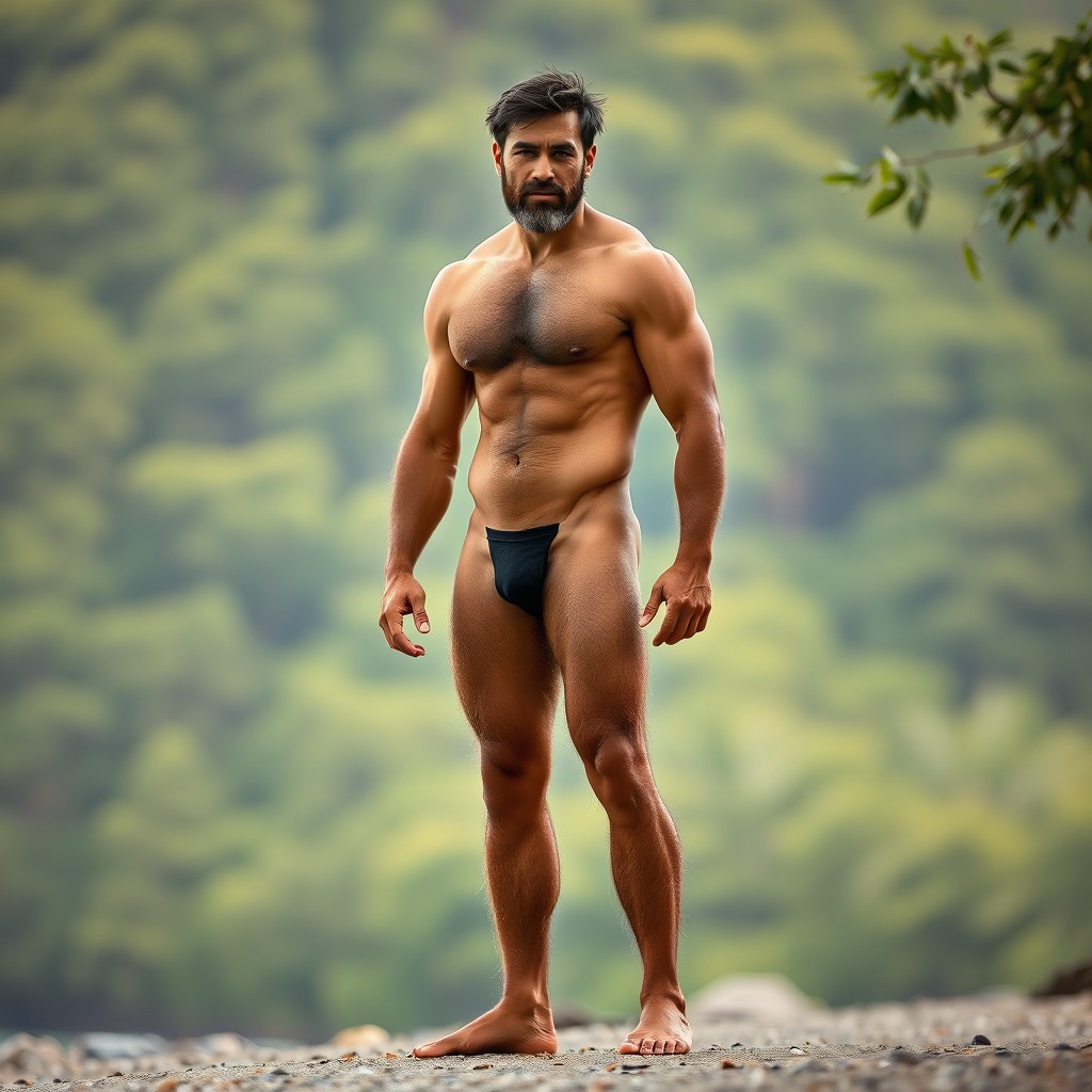 A tall, muscular man standing confidently, with a height of 180cm and weighing 75kg