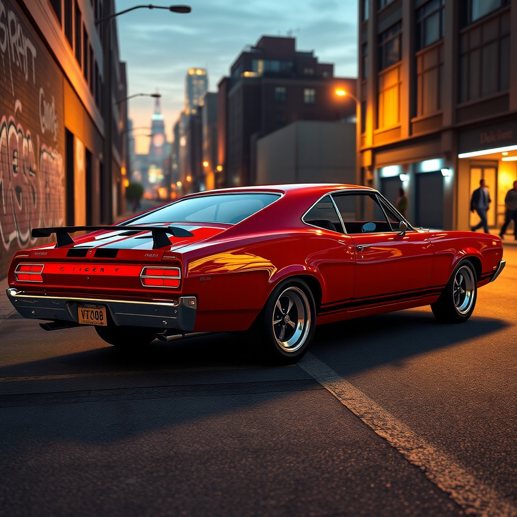 A sleek and stylish Declasse Vigero VL1 from GTA Online, showcasing its aerodynamic design and classic muscle car aesthetics