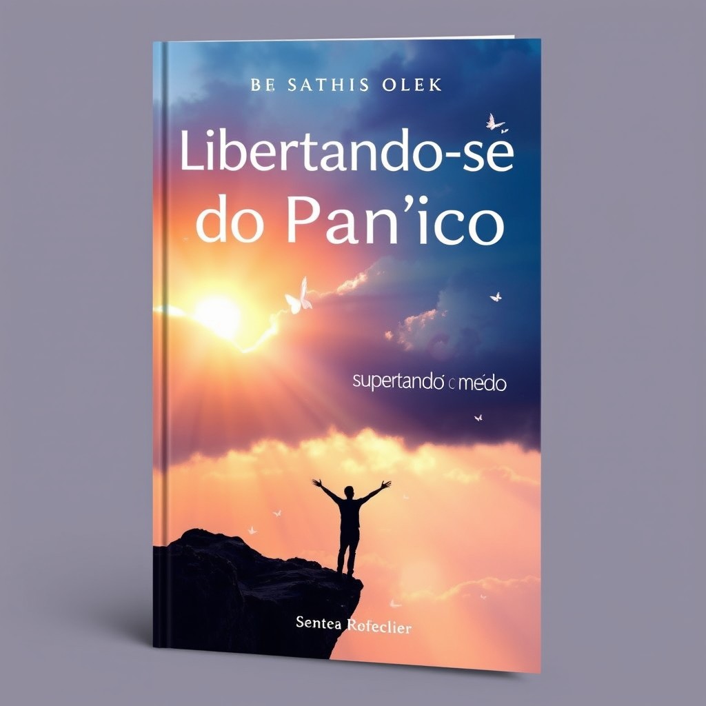 A captivating book cover design titled 'Libertando-se do Pânico - Superando o Medo'