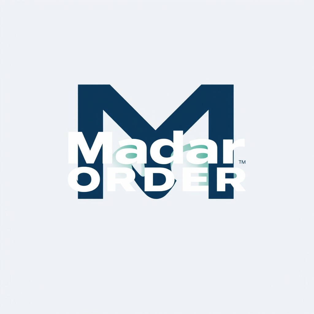 A modern and sleek logo design for 'Madar Order' that conveys trust and professionalism, aimed at attracting customers