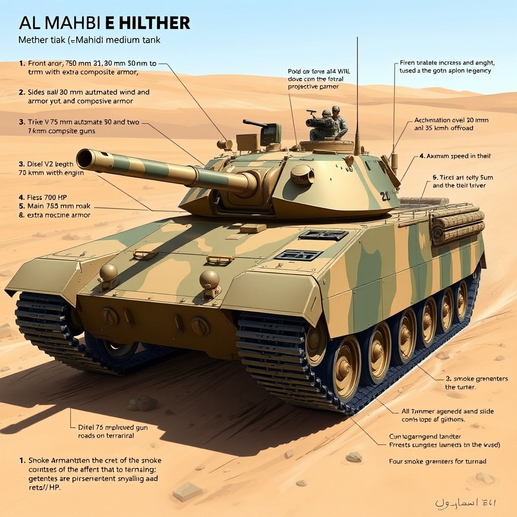 Al-Mahdi Medium Tank: An In-Depth Illustration of Power and Design