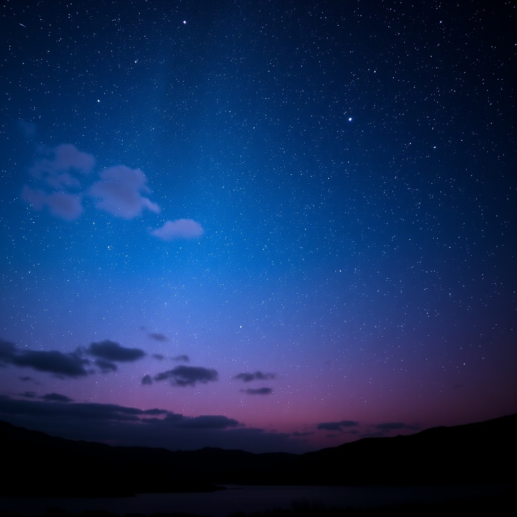 A breathtaking view of a star-lit sky, filled with countless sparkling stars twinkling against a deep blue and purple backdrop