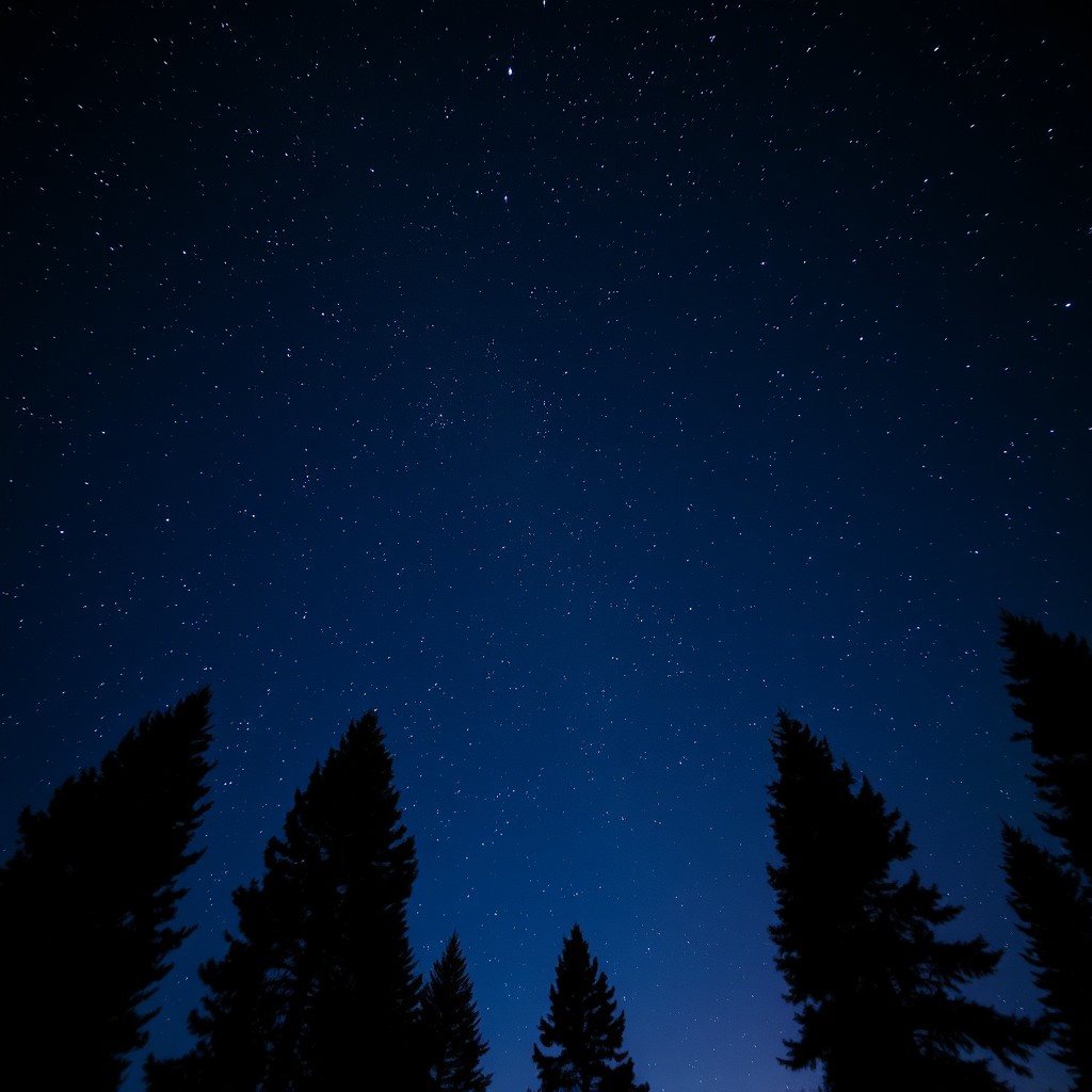 A stunning night scene featuring a breathtaking star-lit sky filled with countless twinkling stars illuminating the darkness