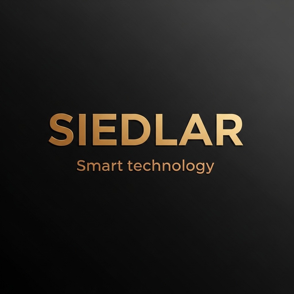A sophisticated black matte logo featuring bold gold lettering for the word 'SIEDLAR' in large uppercase letters