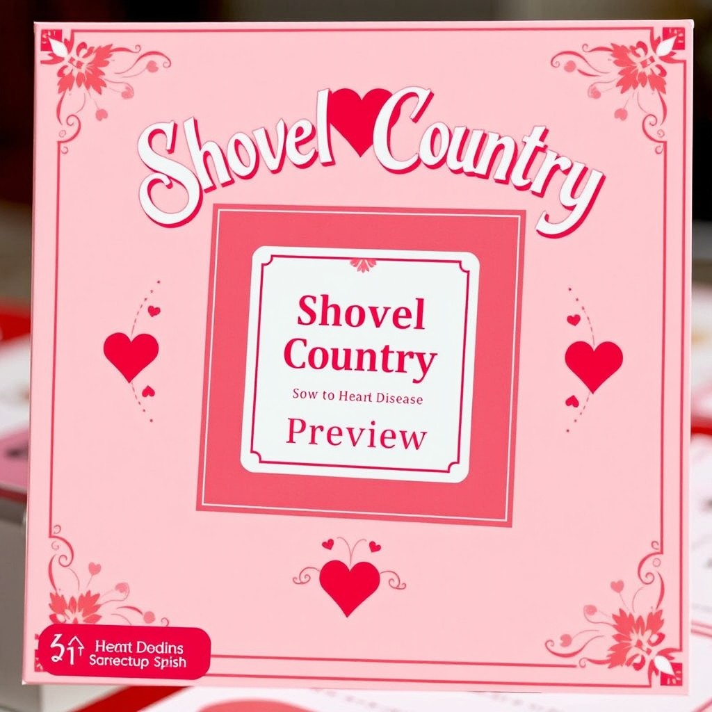 A cute style tabletop game preview featuring a dominant color scheme of pink and light red
