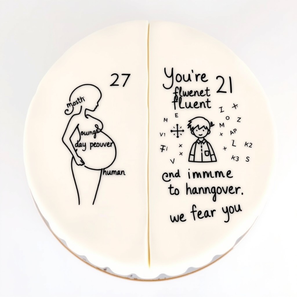 A simple round cake split in half, showcasing a clean and minimalistic design