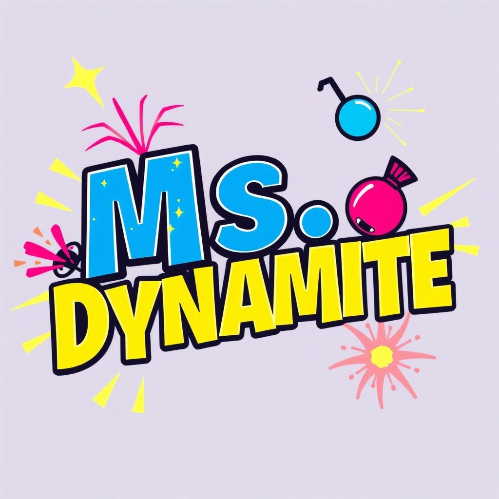 A vibrant and eye-catching title label reading 'Ms