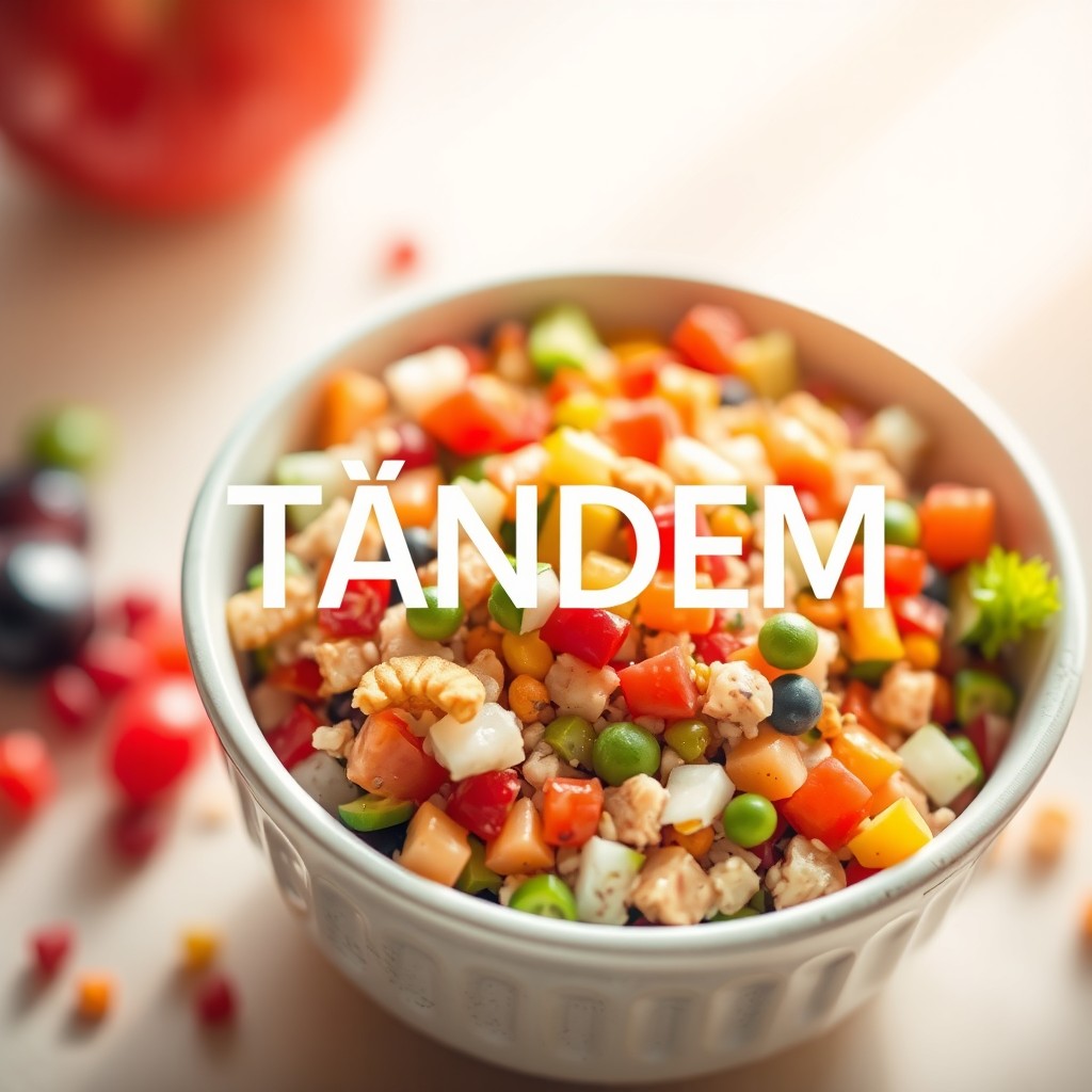 An engaging and visually appealing Facebook post featuring a vibrant bowl of diced food