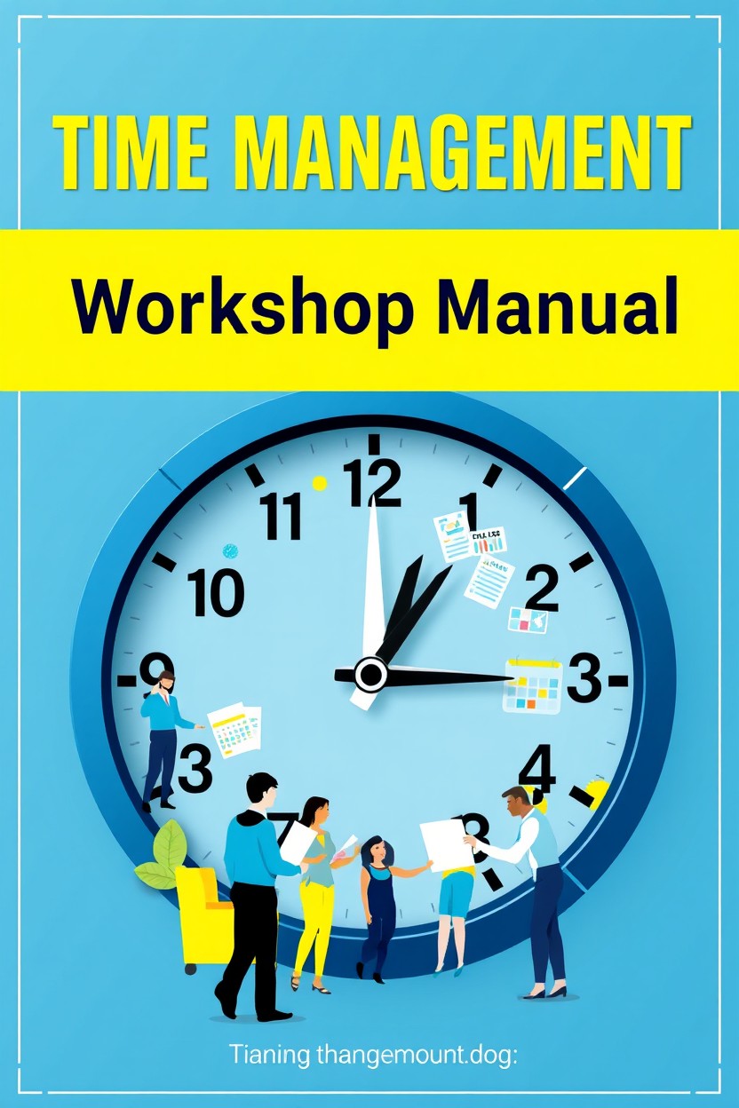 An engaging and informative cover design for a manual about a Time Management Workshop