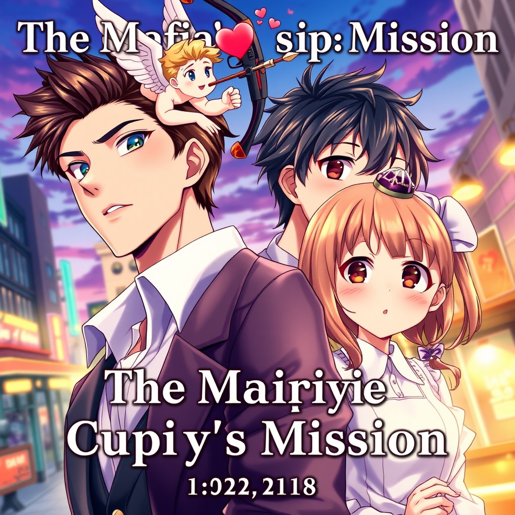 An eye-catching Boys Love book cover featuring the title 'The Mafia's Cupid's Mission'