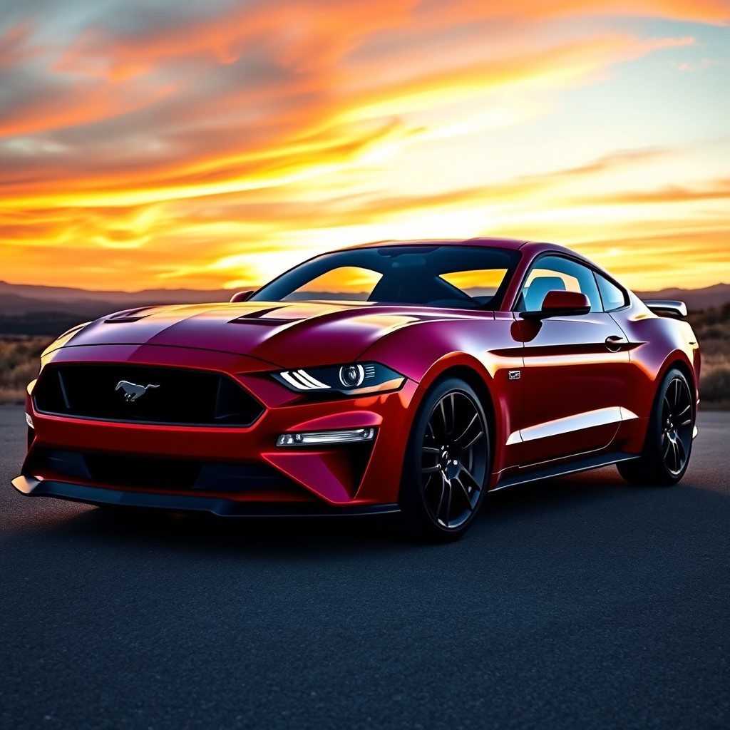 A sleek and powerful 2024 Ford Mustang, showcasing its bold design and modern features