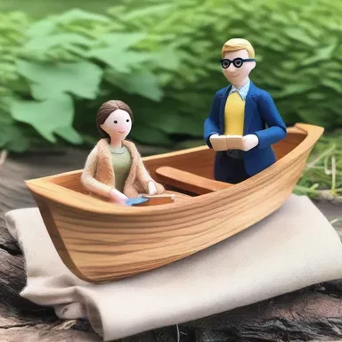 He surprised his partner with a handcrafted balsa wood mini boat during their romantic picnic.