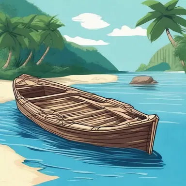 The protagonist built a balsa wood raft to escape from the deserted island in the novel.