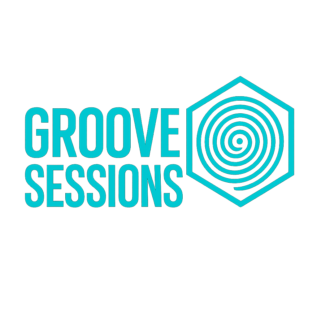 Groove Sessions logo in the colours of the picture