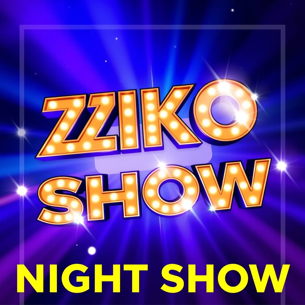 A vibrant and eye-catching YouTube thumbnail design that features the bold text: 'ZIKO NIGHT SHOW' in large, striking typography